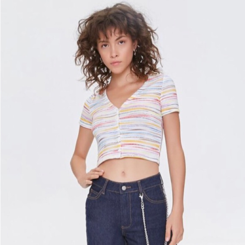 Forever 21: Striped Crop top, Size M, Never Used